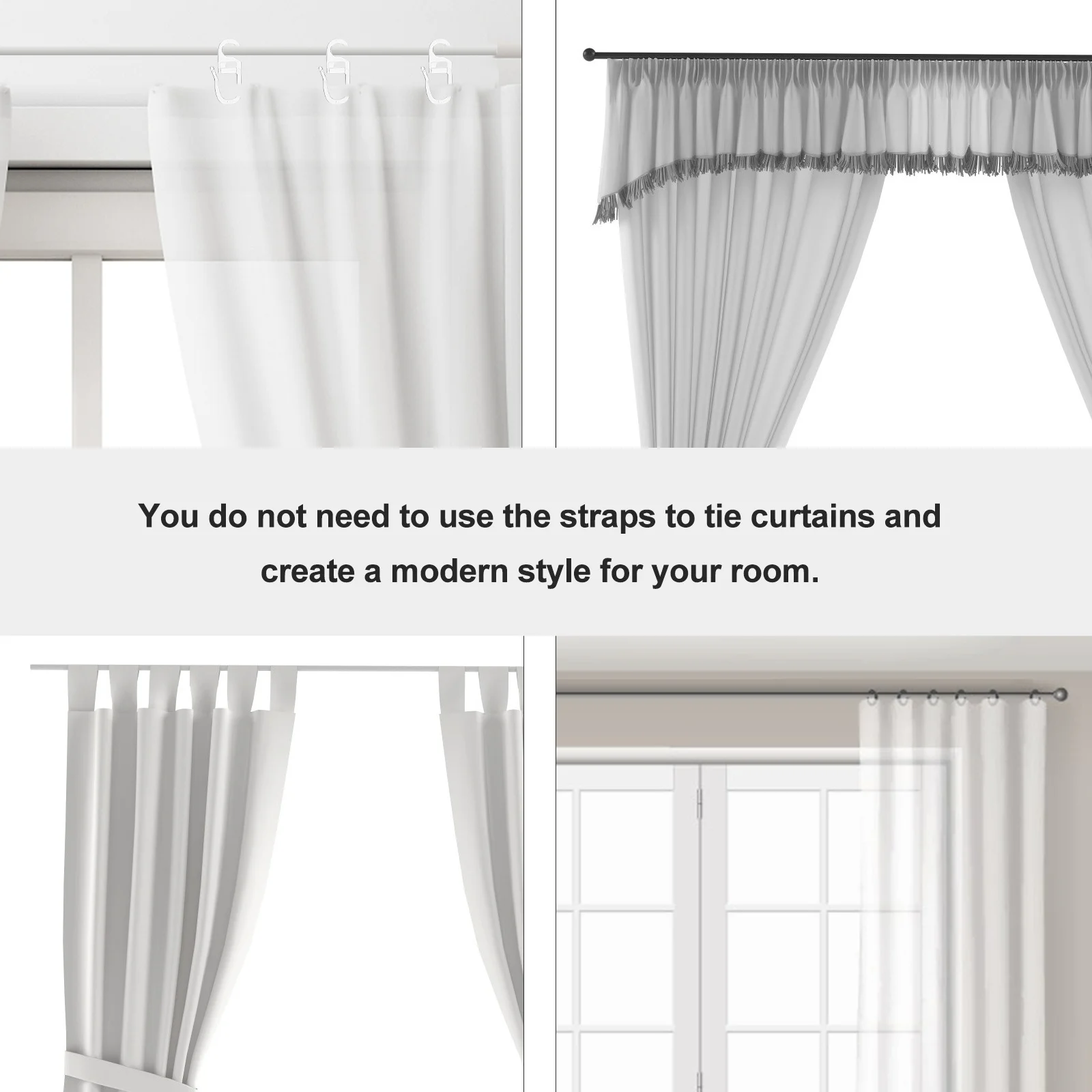 

100Pcs Curtain Tiebacks Hooks Plastic Hangers Creative Design for Bedroom Dining Room Multi Use Home Essentials