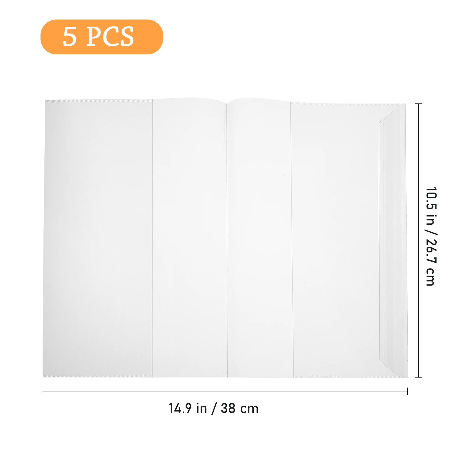 5Pcs Waterproof Transparent Book Covers PP Protective Reusable Slipcases for School Textbook Protection and Presentation