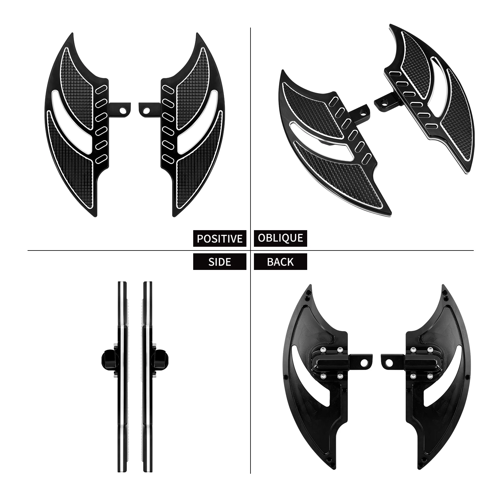 Motorcycle Floorboards Foot Pegs Footrest Footboard Black/Chrome For Harley Touring Road Glide FLHX Dyna Fatbob Sportster XL