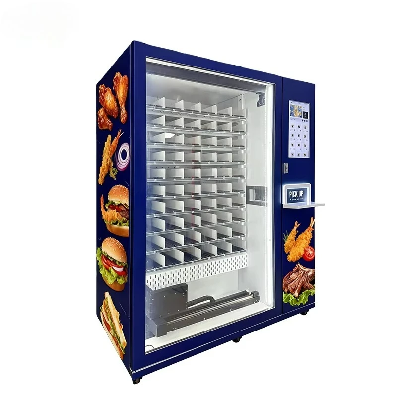 24-hours Commercial Hot Food Breakfast Dinner Lunch Vending Machine -18°C 21.5-inch Touch Screen Fast Food Vending Machine