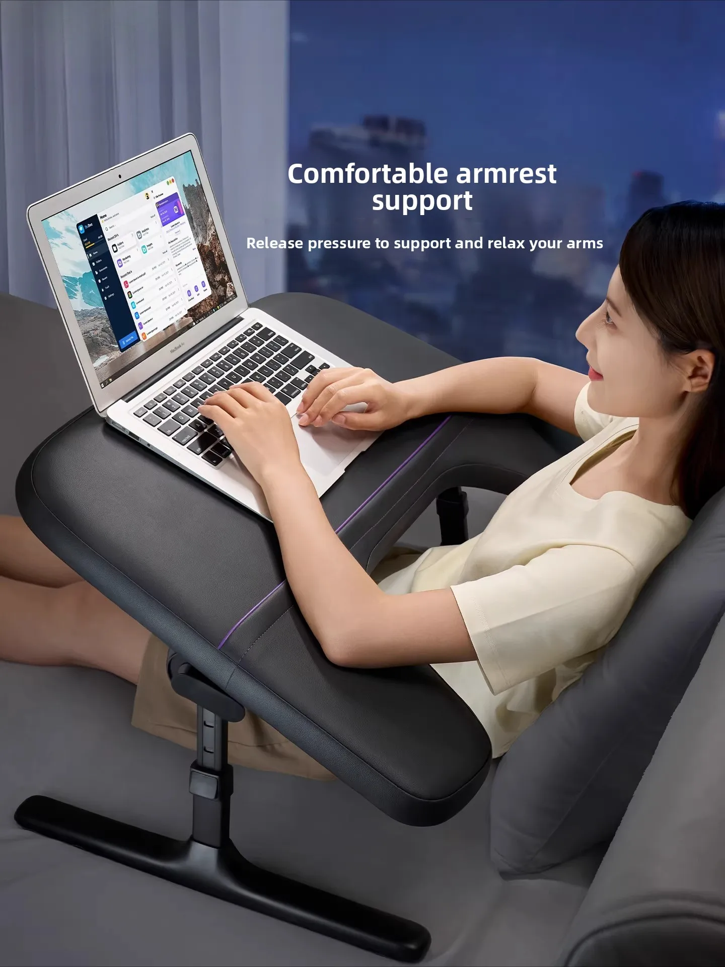 

Foldable Laptop Desk Adjustable Bed Table for Study Office Gaming Sofa Dorm Student