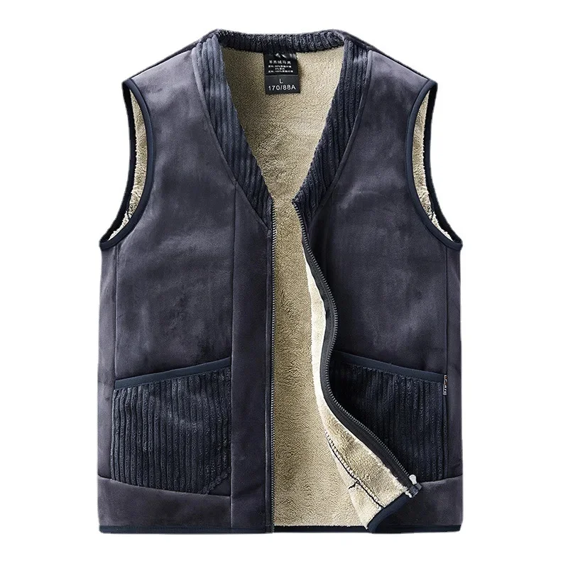 

Autumn and Winter Warm Silver Fox Velvet Vest Lamb Inner Plus