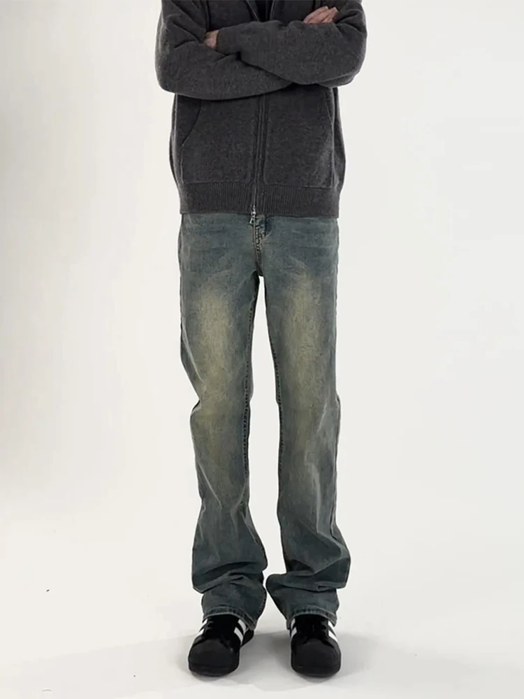 

Мужские джинсы Cleanfit Vintage Blue Fce с подкладкой, прямые, с легким расклешением, для весны и осени, большие размеры