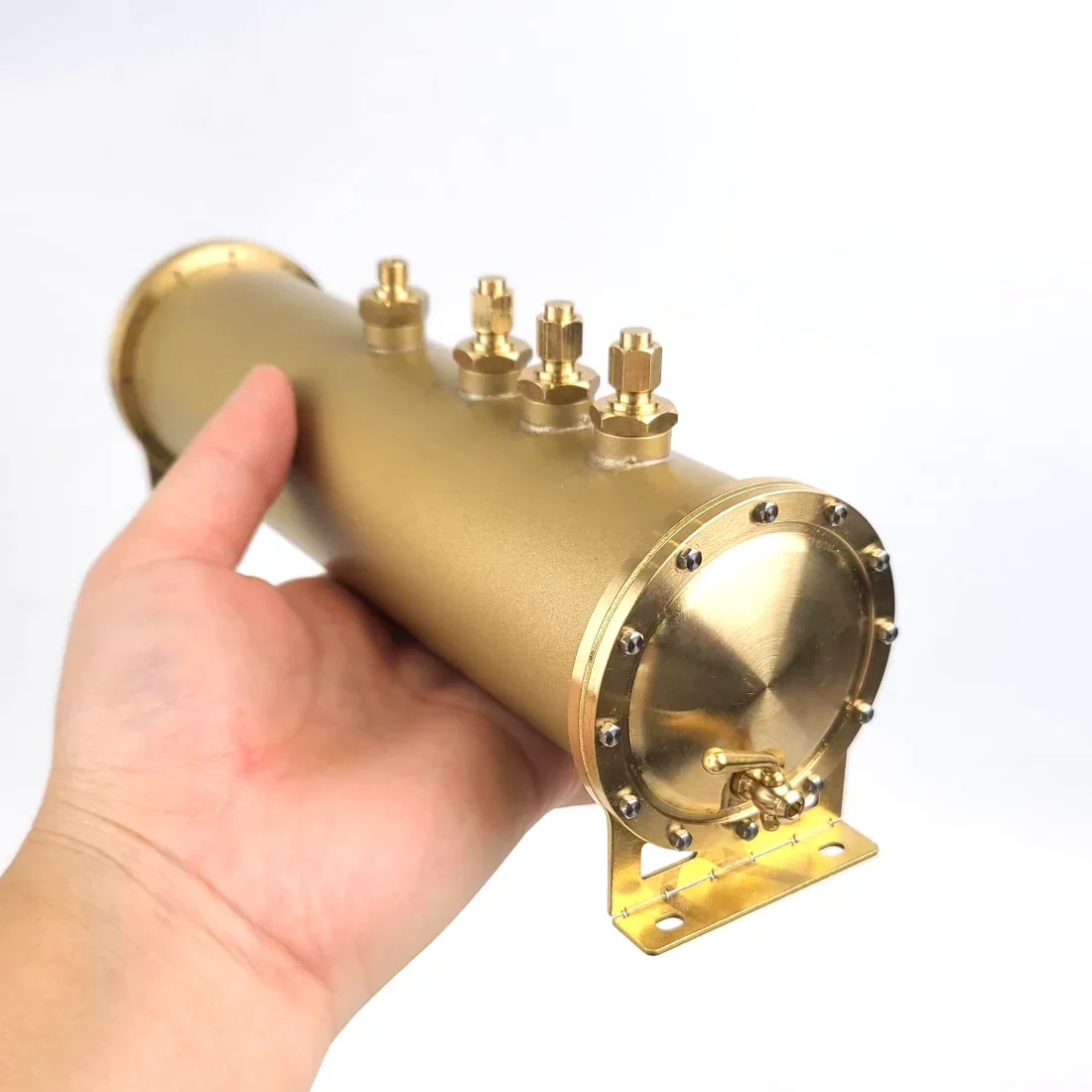 KACIO Horizontal Steam Boiler Brass Metal Steam Boiler Suitable for Boat Model Experimental Toy