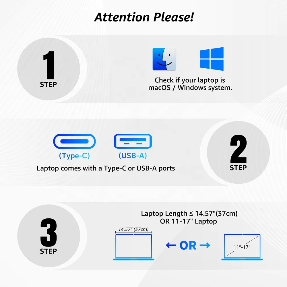 15.6" Triple Screen Laptop Extender Monitor, Portable USB-C Display for MacBook, PC,Gaming, Multitasking , Business Productivity
