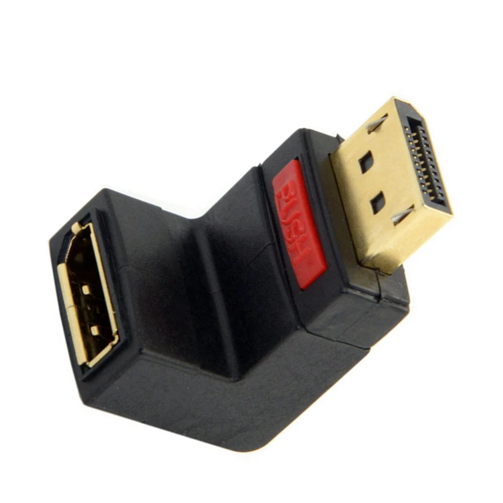 DisplayPort DP Male Up & Down 90 Degree Angle to Female Panel Mount Extension Cable display Port