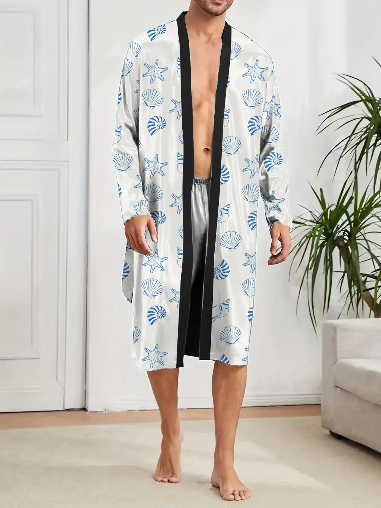 1pcs Men's Robes 2026 Spring/Summer dressing gown Graphic 3D Printed Breathable Sleepwear Bathrobe man robe Robe man