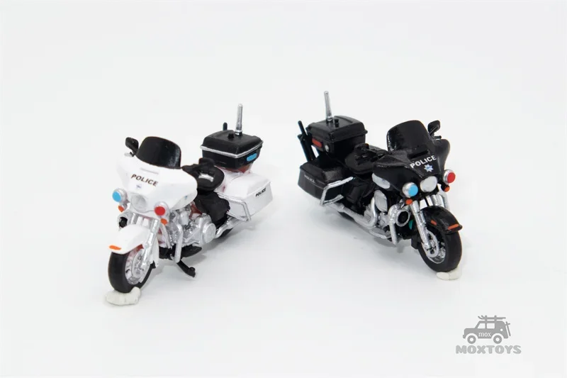 TIME MICRO MoreArt1:64 Police Motorcycles with Figure set White / Black