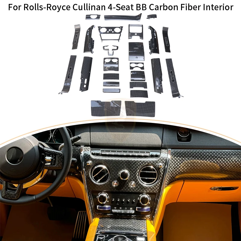5-Seats Left-hand Drive Replacement Center Control Air Vent Intake Cover Steering Wheel Panel For Rolls-Royce Cullinan BB Style