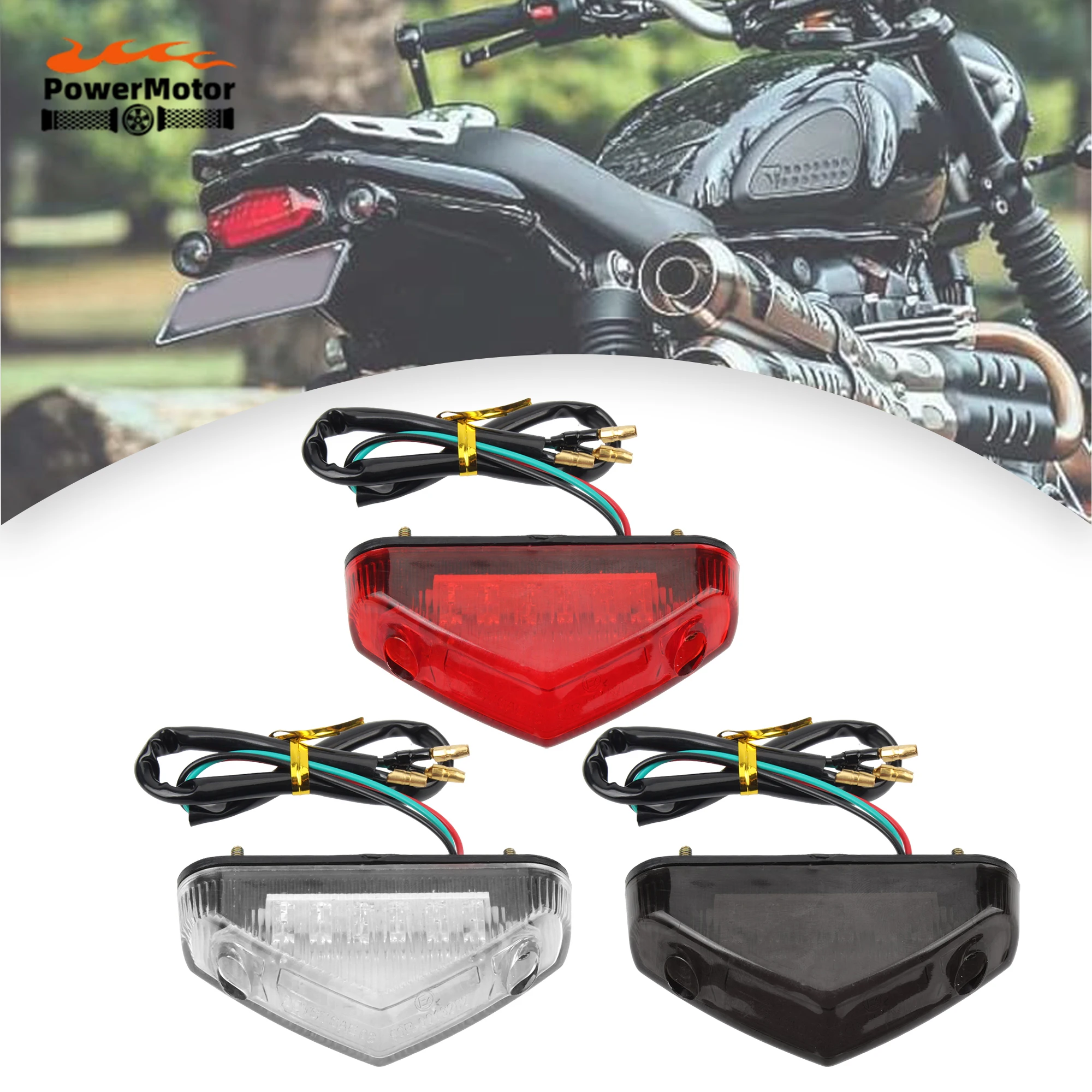 

Universal Motorcycle LED Tail Light License Plate Light Warning Light For Yamaha Honda Harley BMW Enduro DirtBike Modified Parts