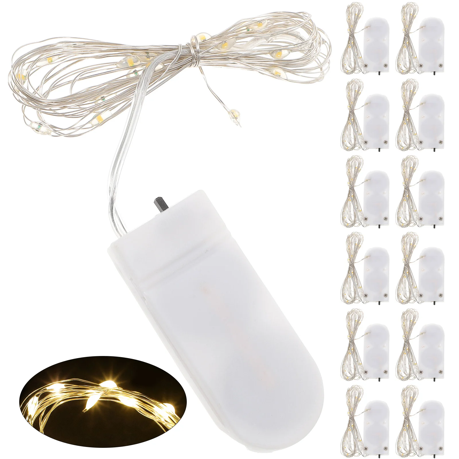 12 قطعة أضواء سلسلة LED تعمل أضواء سلسلة الجنية الزخرفية لغرفة النوم حفل زفاف فناء رومانسية ديكور المنزل هدية #6