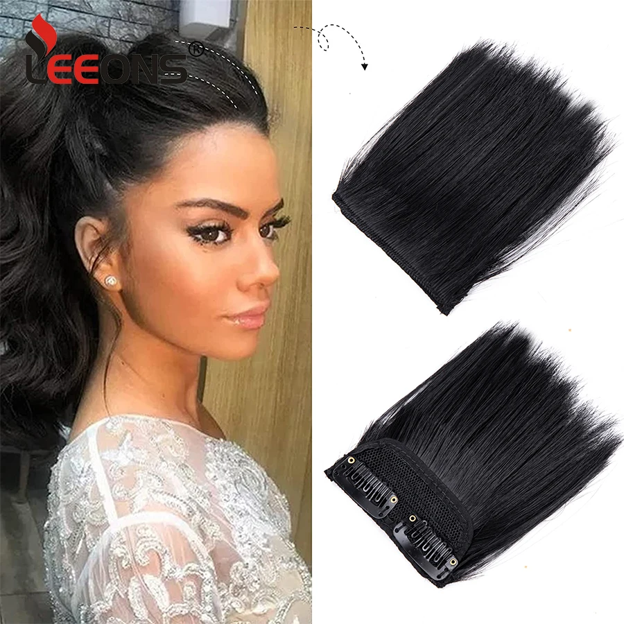 Synthetic Hair Pad Hairpieces Clip In Hair Extensions Adding Extra Volume Hair Piece For Women Short Straight Invisible Hairpins