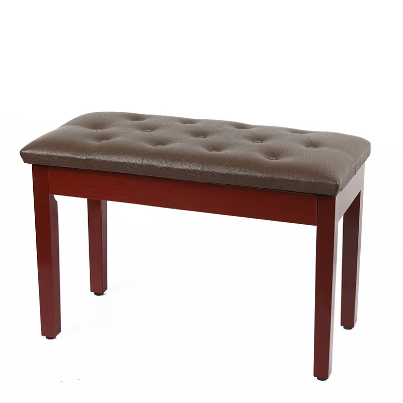 High End Solid Wood Piano Bench Padded Sponge Duet Leather Wood Piano Stool