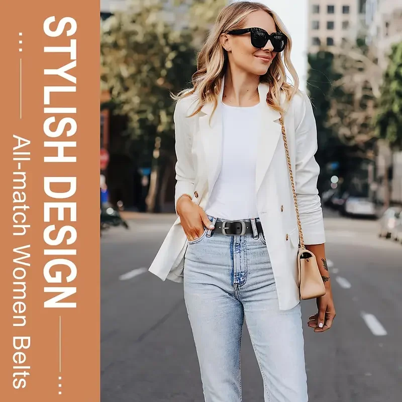 Women's Pin Buckle Belt 2.8 Width High Quality Korean Simple Versatile Fashion Accessory