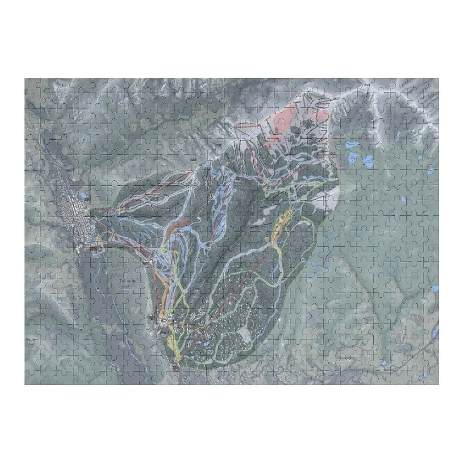 Telluride Resort Trail Map Puzzle in legno Foto personalizzata per bambini Regali personalizzati in legno Puzzle con nome personalizzato
