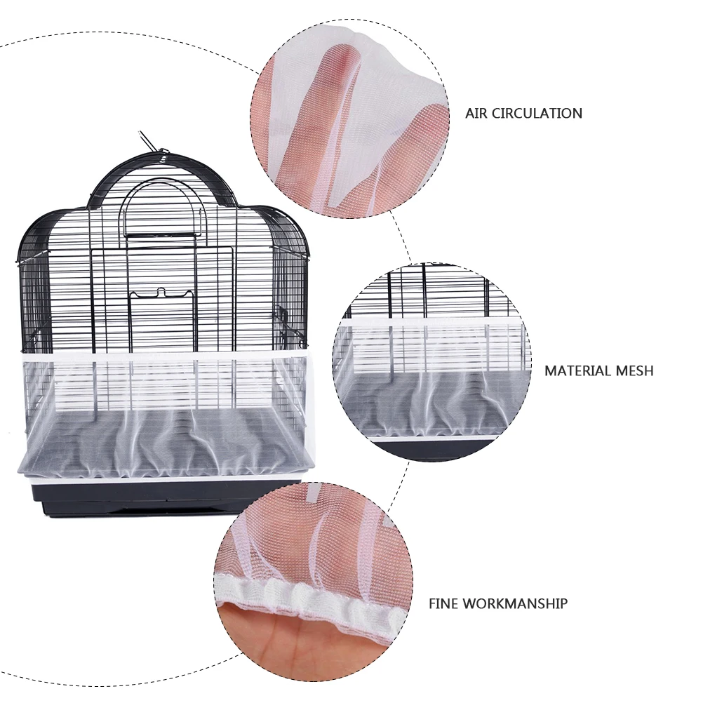 

Bird Cage Birdcage Skirt for Messy Birds Net White Large Cages Elasticity Cover
