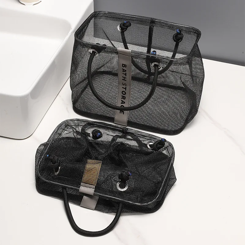 Collapsible Mesh Drain Basket 2in1 Travel Toiletry Swimming Organizer Large Portable Carry Handle Eco Friendly Storage
