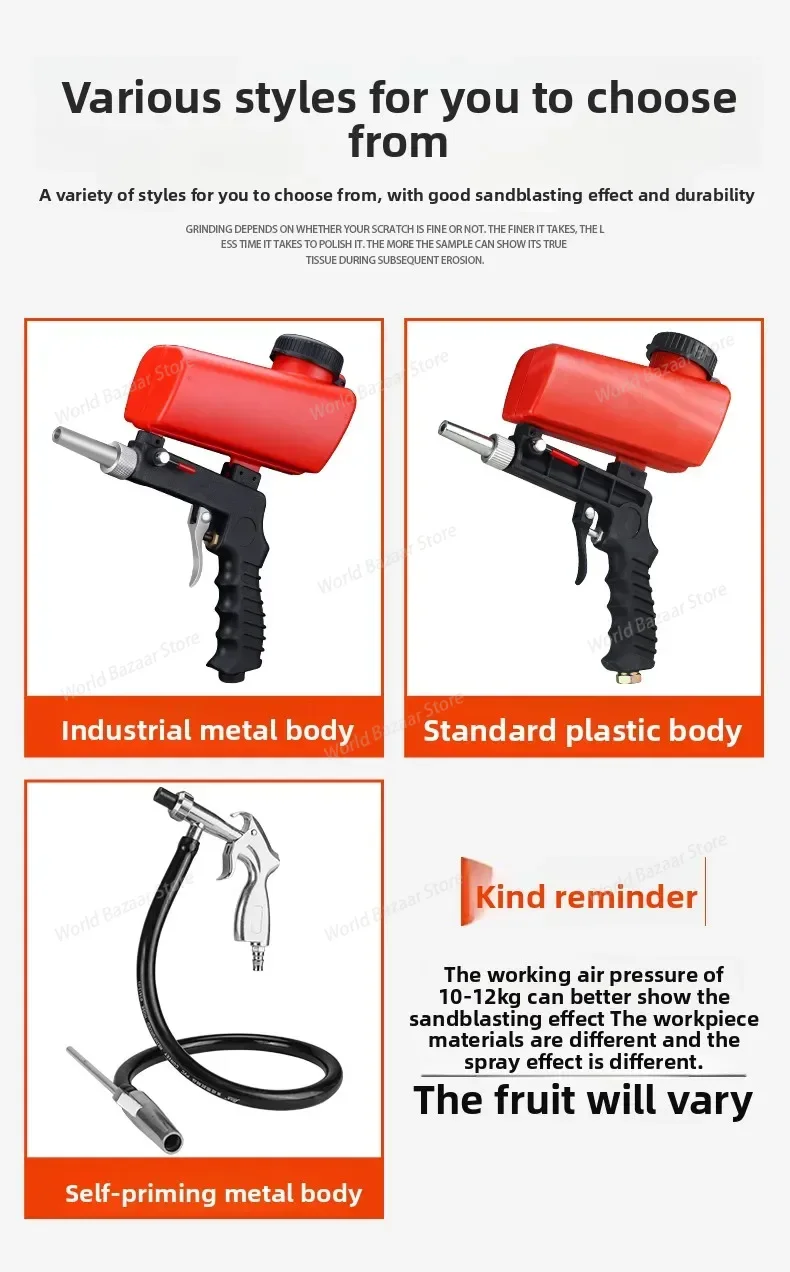 

Handheld sandblasting gun, small high-pressure refurbishment, glass crystal engraving, portable metal sandblasting
