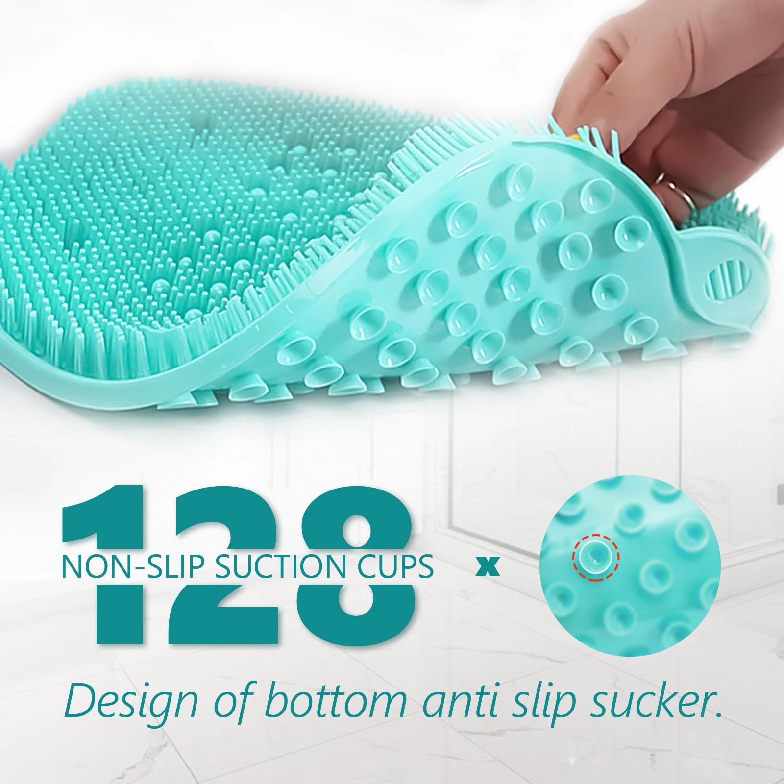 Shower Foot Scrubber Massager Cleaner, Acupressure Mat with Non-Slip Suction Cups, Improve Circulation, Exfoliation,Massage Mat