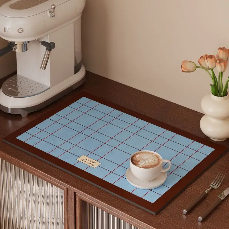 VIKAMA Dining Table Placemat Red Plaid Print Place Mat for Coffee Table Home Kitchen Spread Love Decor