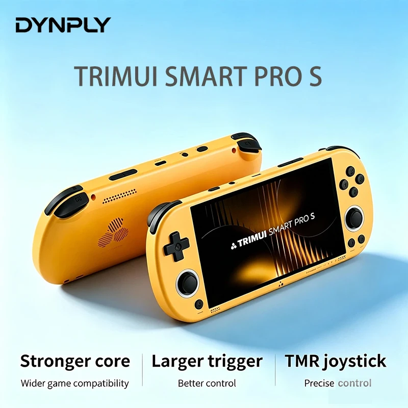 جهاز ألعاب محمول TRIMUI SMART PRO S مع معالج Allwinner A523، شاشة IPS 4.96 بوصة، عصا تحكم Hall، إضاءة RGB، مشغل ألعاب TG5050