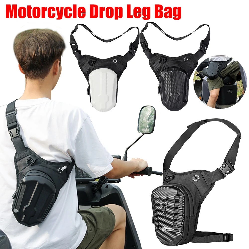 

Motorcycle Drop Leg Side Bag Hard Shell Bike Saddle Bag Side Suitcase Fanny Pack Outdoor Casual Waist Bag Motorcycle Accessories