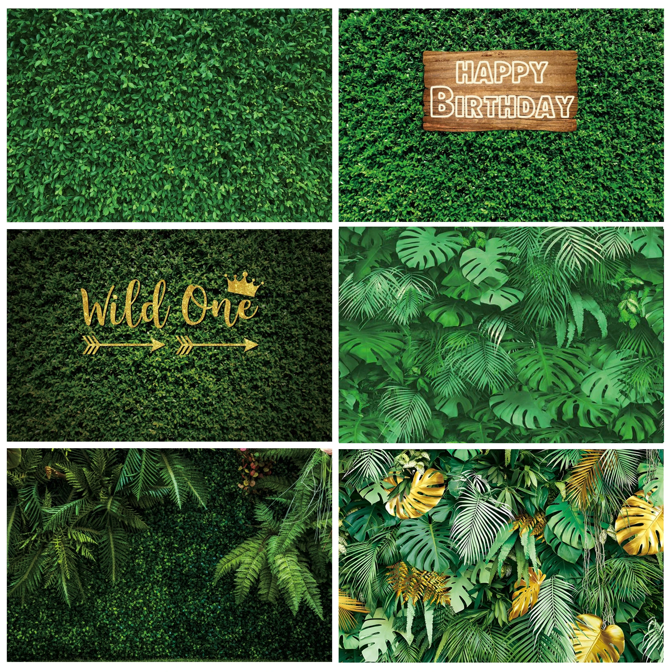 

Jungle Safari Baby Birthday Party Backdrop Green Leaves Grass Baby Shower Wild One Summer Tropical Photography Background Decor