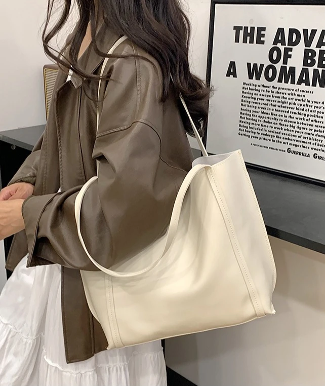 

Сумка через плечо из искусственной кожи с магнитной пряжкой, студенческая сумка для родителей и детей большой вместимости, ручная сумка-тоут на одно плечо для девочек