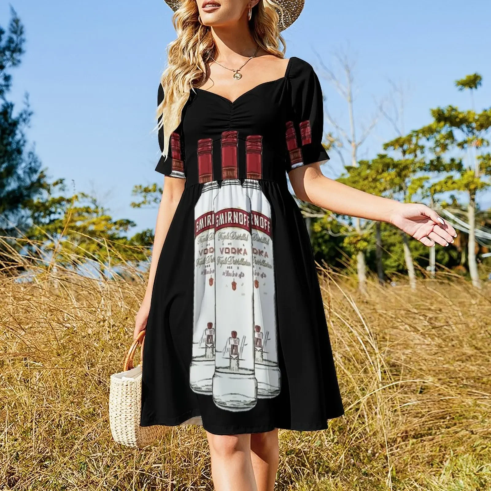 Smirnoff Vodka Alcohol Glass Bottle | Gift Short-Sleeved Dress Long dress dress dresses Women's summer skirt Bride dresses