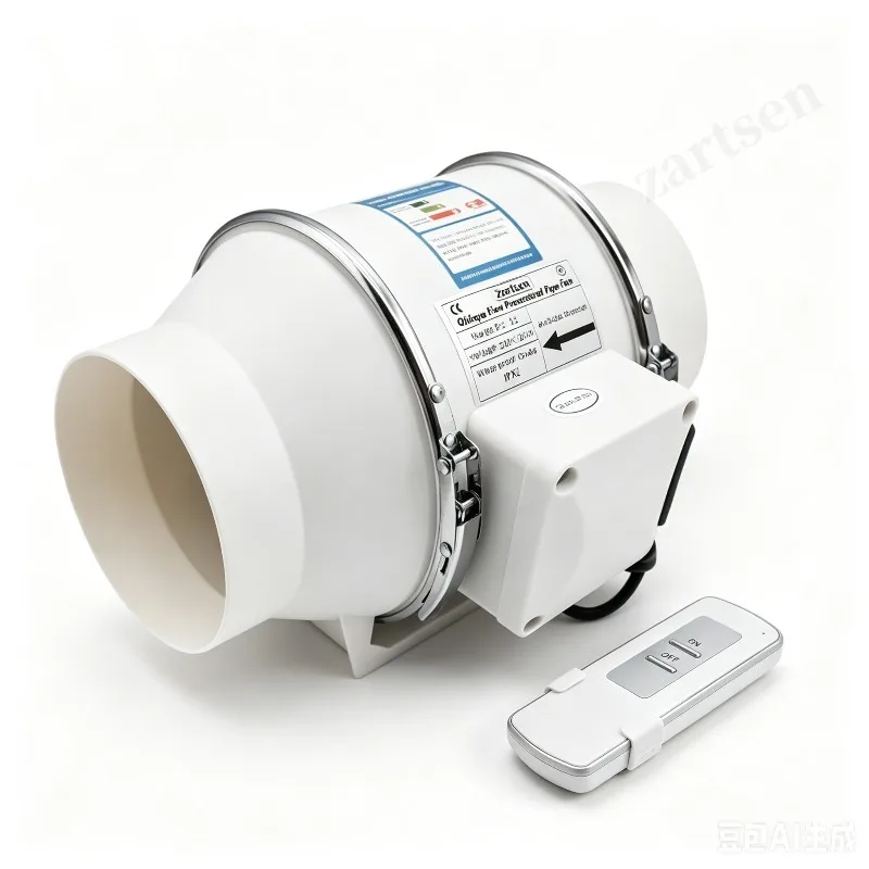 4/5/6 Inch Quiet Mixed Flow Exhaust Fan 220V Remote Control Inline Duct Extractor Fan For Bathroom Kitchen Grow Tent Vents