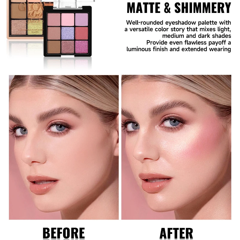 3 Layer Makeup Palette All in One Eyeshadow Blush Highlighter Compact Travel Friendly for Complete Everyday Face Makeup Looks