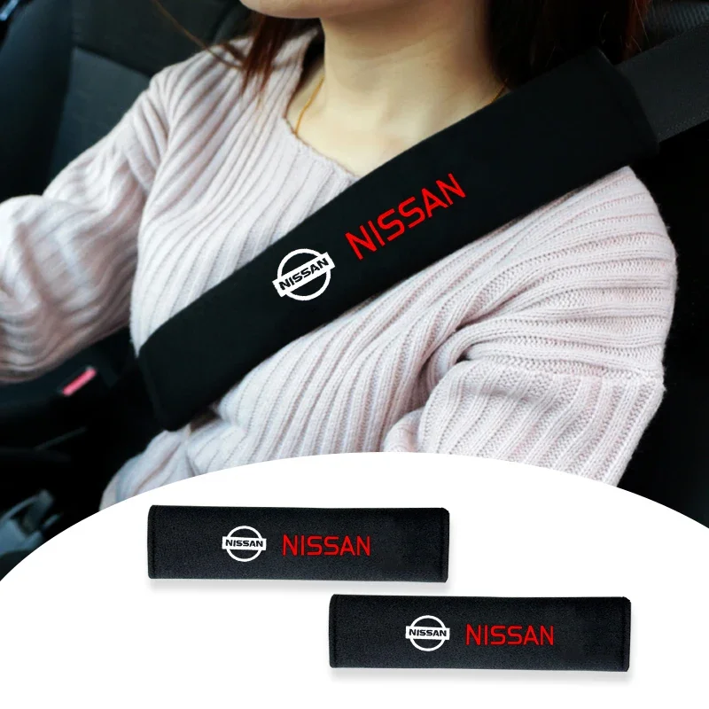 Fundas de algodón para cinturón de seguridad de coche, hombreras para Nissan Qashqai X J10 J11 Trail Tiida Teana Skyline Juke x-trail Almera