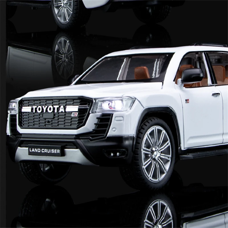 1:24 Toyota LAND CRUISER GT Prado SUV Model Samochodu z Odlewu Stopu Metalu, Zabawka Terenowa z Dźwiękiem i Światłem, Prezent dla Dzieci