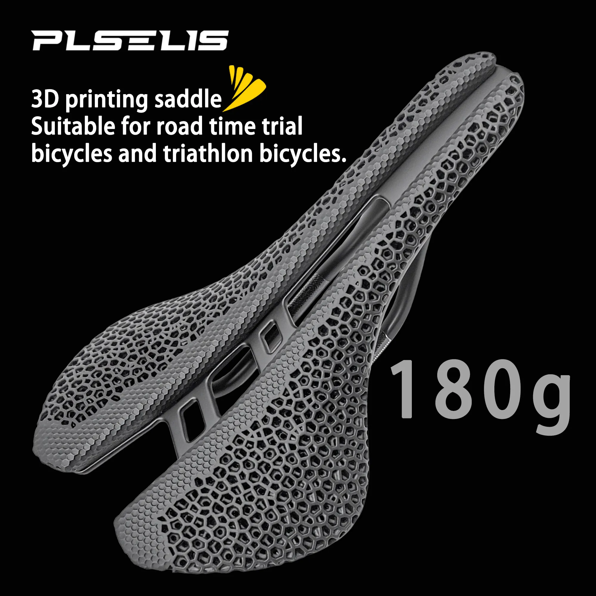 

Plselis 3D Printing Full Carbon Saddle Lightweight Road Vehicle Cushion 180g Zoning Shock Absorption Bike Siting Pad
