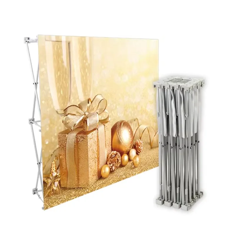 Customized Foldable LED Light Box Aluminum Portable Tension Cloth Display Stand