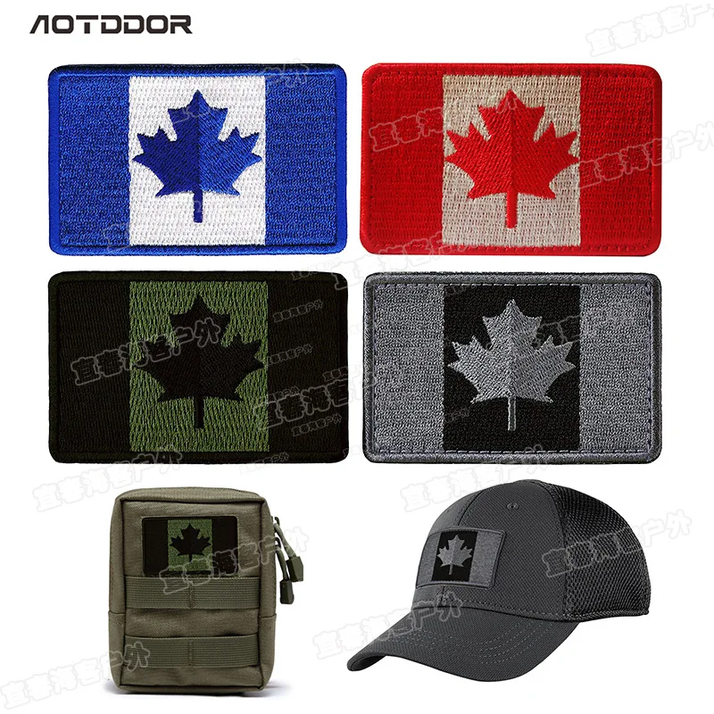 Canadian Flag Quebec Flag Embroidered Armband Badge Embroidered Patches for Clothing Military Patch Patches on Clothes Sewing