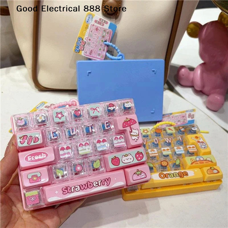 【G】Cute Strawberry Themed Anti-Anxiety Decompression Toy 26 Key Click Button Toy Lightweight Bag Pendant For Office Break Relax