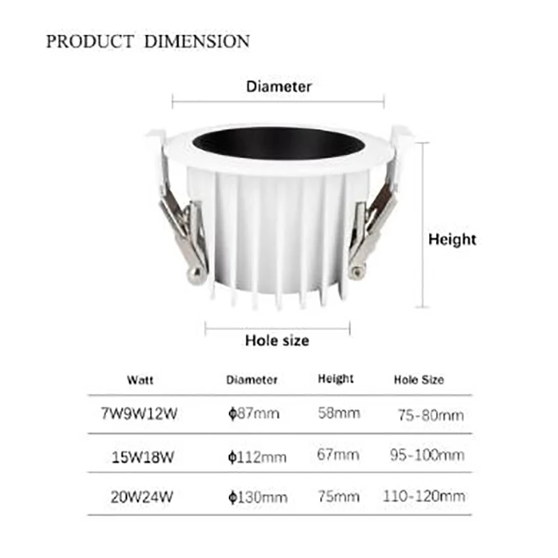 Imagem -05 - Downlight Led Embutido para Banheiro Holofote Preto Luz Impermeável Cozinha e Varanda Sala de Descanso Área Molhada Exterior Ip65