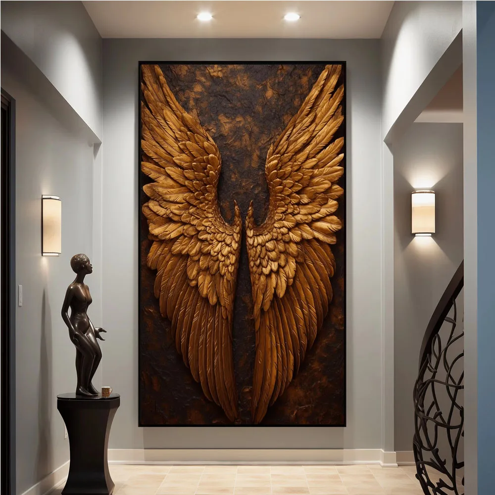 Abstract Golden Angel Wings Diy Diamond Painting Modern Wings Art Mosaic Embroidery Cross Stitch Kit Full Rhinestones Home Decor