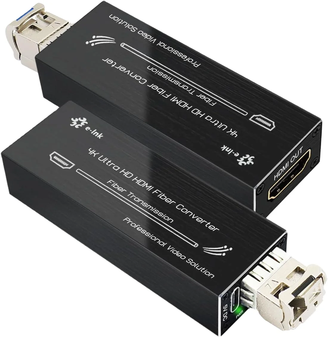 Mini 4K HDMI Fiber Extender Ultra HD Video Optical Transceiver 20km Single Mode DC 5V