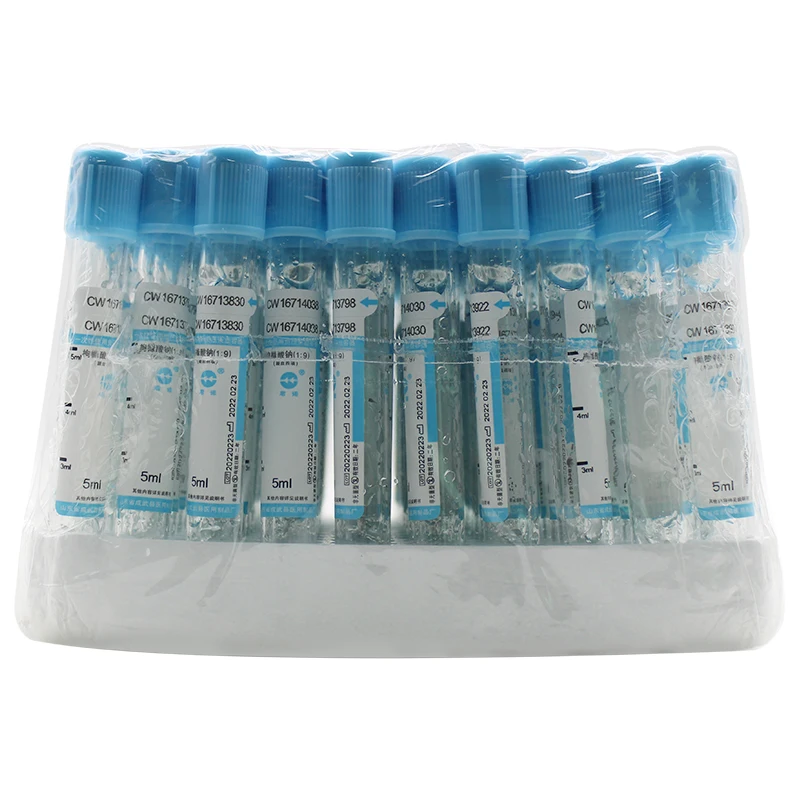 100pcs anticoagulant Blood coagulation sodium citrate plastic tube sterile negative pressure vacuum blue cap PRP tube