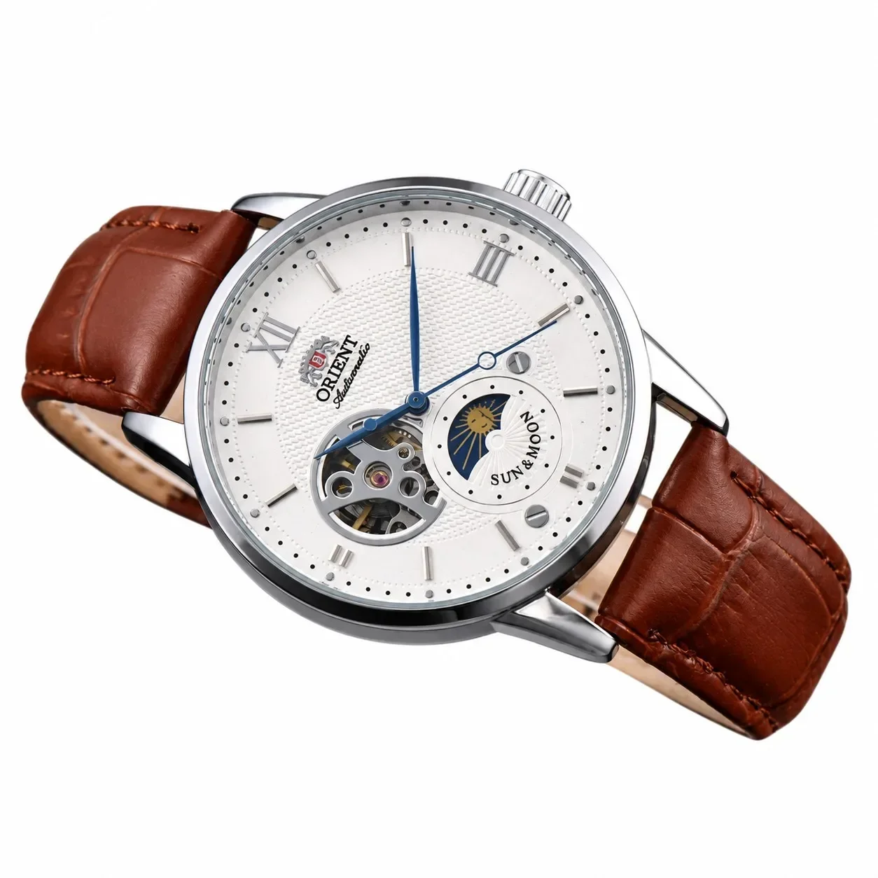 Full-Featured Ultra-Thin Automatic Sports Watch with Skeleton Dial and World Time O Series