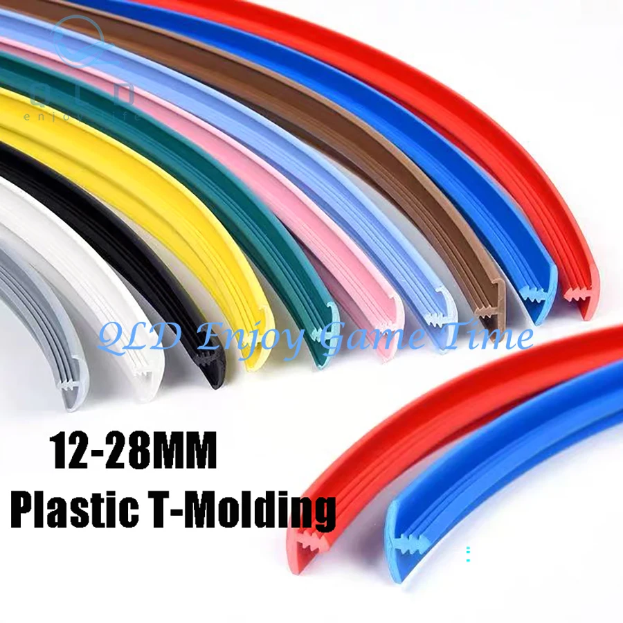 

20ft 6M Length 12mm 18mm / 20mm 4/6" Width Plastic T-Molding Edging Strip for Arcade MAME Game Machine Cabinet Chrome