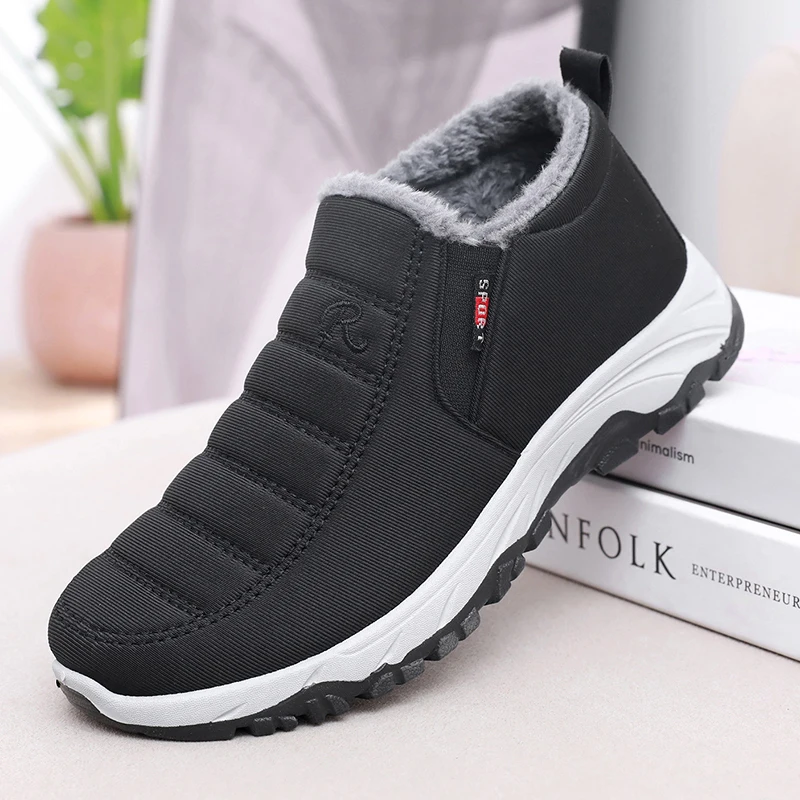 2024 Winter Women\'s Men\'s Boots Waterproof Slip On Shoes Men Keep Warm Snow Ankle Boots Outdoor Comfortable Tennis Sneakers Man