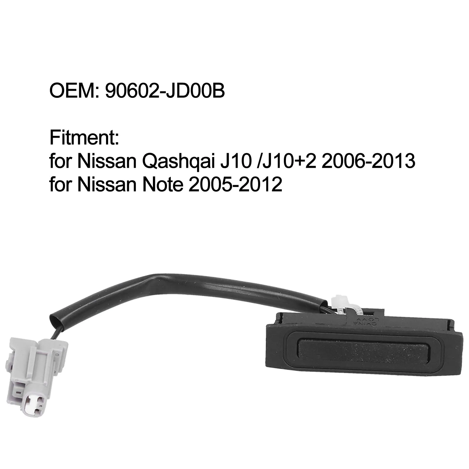 Tailgate Boot Tailgate Switch for Nissan Tailgate Release Switch Opener 90602-JD00B Replacement Part for Nissan Qashqai/Note