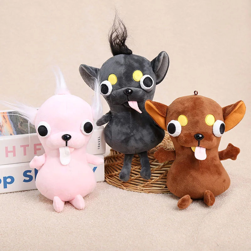 Funny Chihuahua Plush Toy Keychain Pendant Puppy Pet Stuffed Chihuahua Doll Weird Cute Realistic Plush Chihuahua Friend Gift