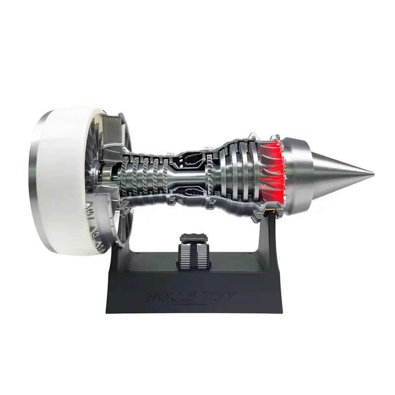 Turbofan Engine Model Micro Mini Push Rod Speed Control Electric Engine Red Tail Flame Ornaments Gift Toy