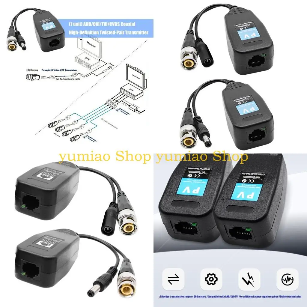 587B Universal Security Camera Transmitters AHDs CVIs TVIs CVBS Compatible Noise Reductions Technology Weatherproof ABS Housing