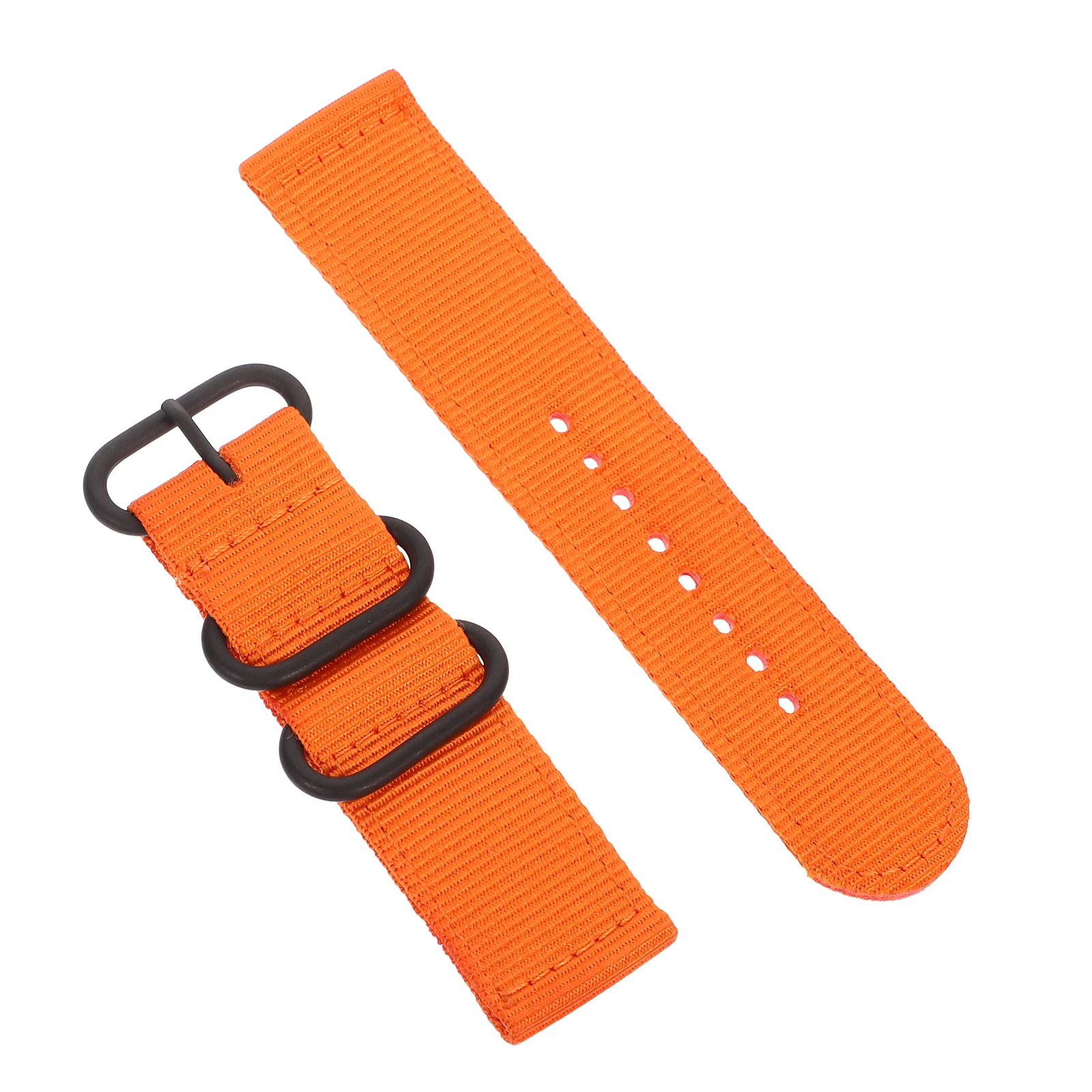 

24mm Watch Strap Webbing Durable 2-Joint Nylon Watch Band Wristband for Watch Replacement (Orange with Black Buckle)