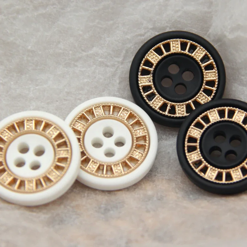 HENGC 18mm Round Flatback Gold Metal Buttons For Garment Jeans Jacket Suit Coat Needlework Decorative DIY Crafts Wholesale